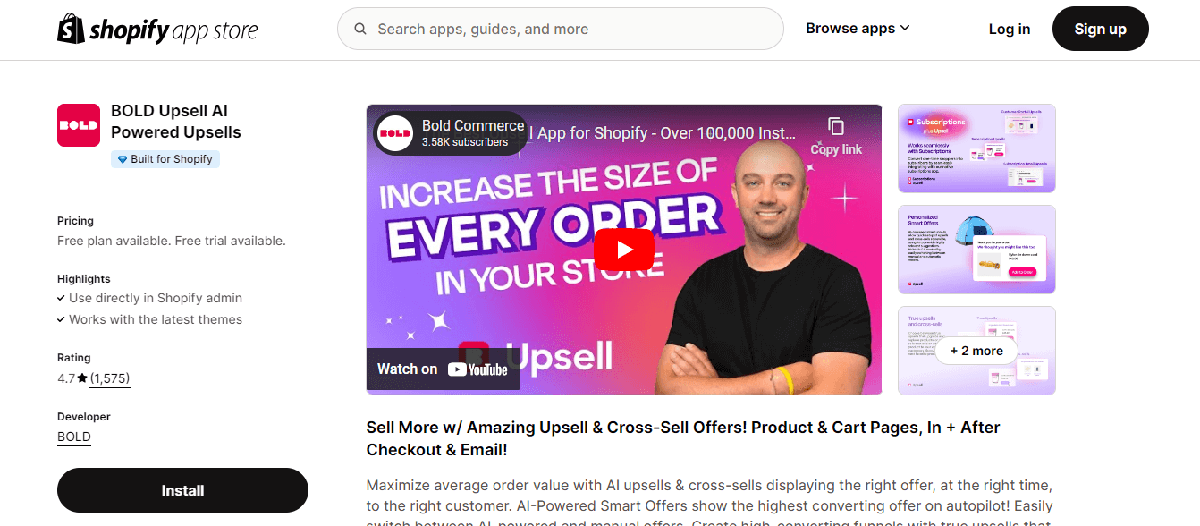 Bold Upsell