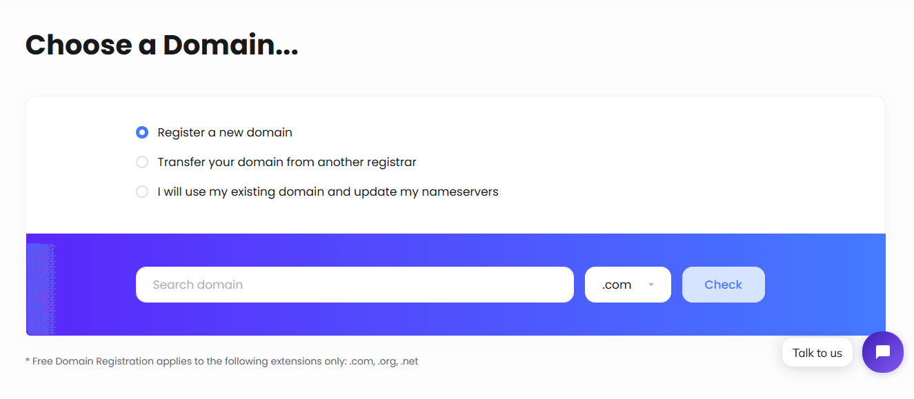 Choose a Domain