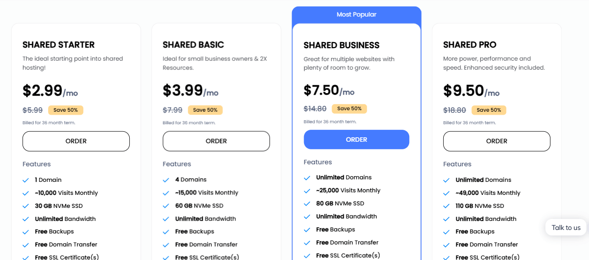 UltaHost Plans