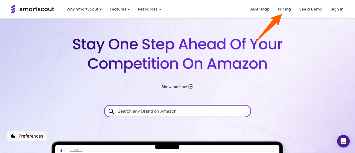 Go to SmartScout Pricing Tab