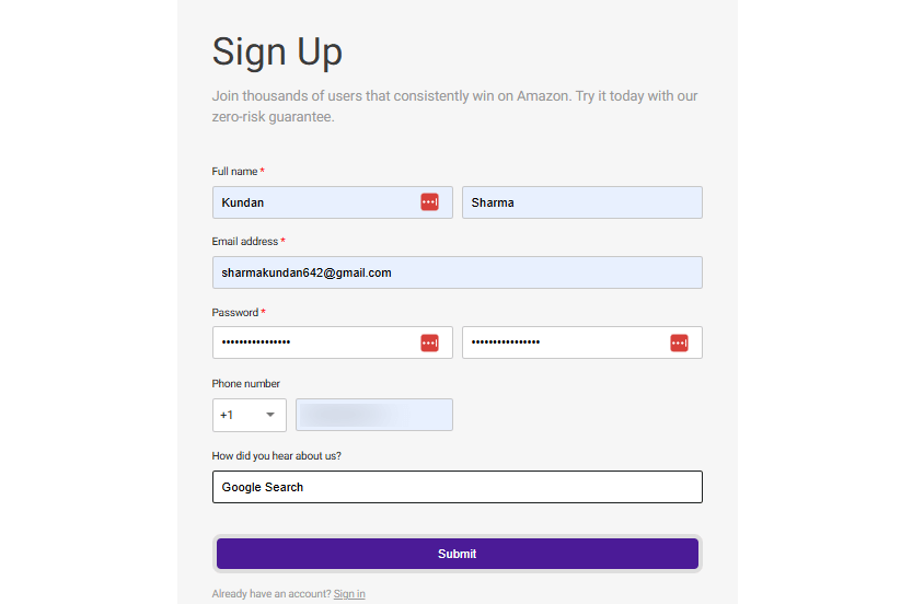 Sigh Up SmartScout