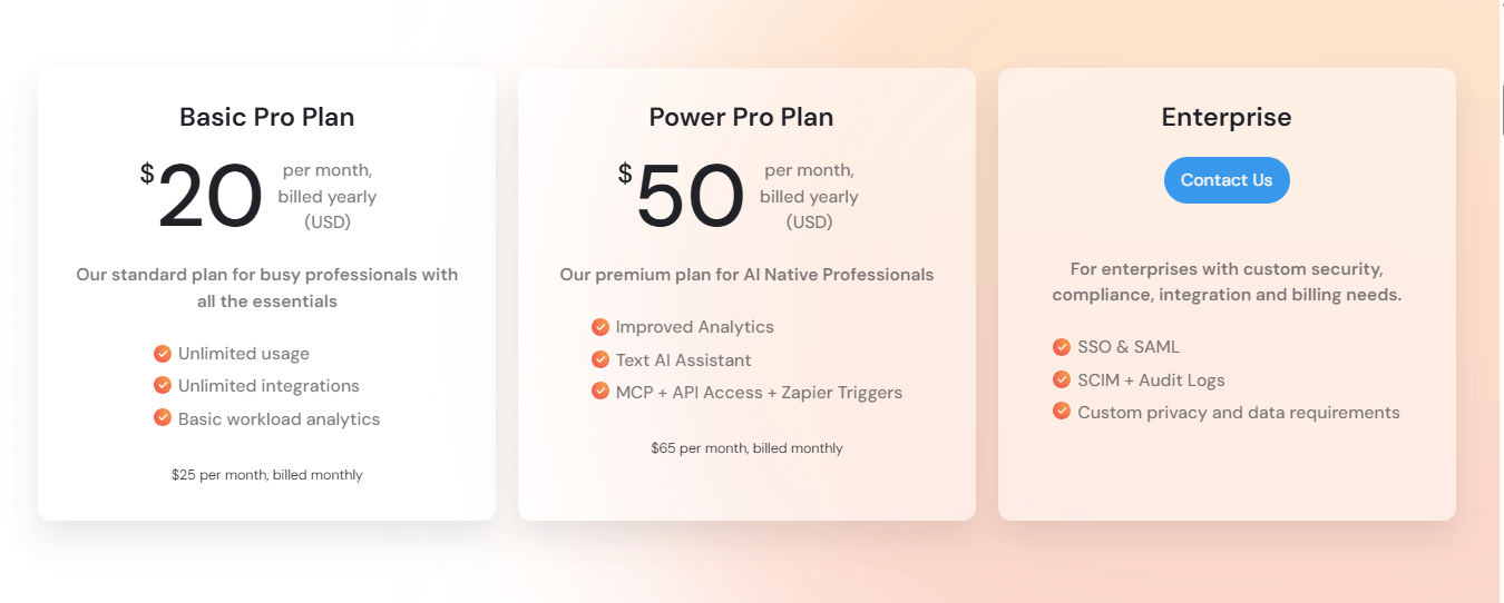 Sunsama Pricing