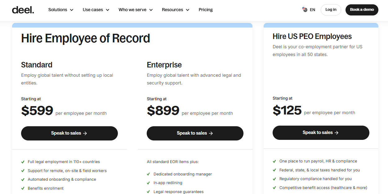 Deel Pricing Plans